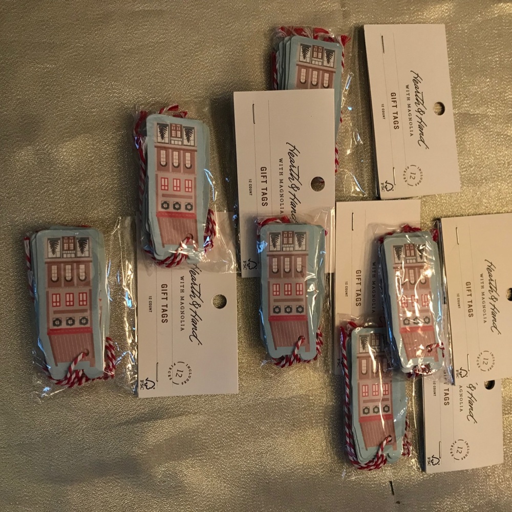 6 Packages of 12 Hearth & Hand With Magnolia Gift Tags 12 Count Holiday House